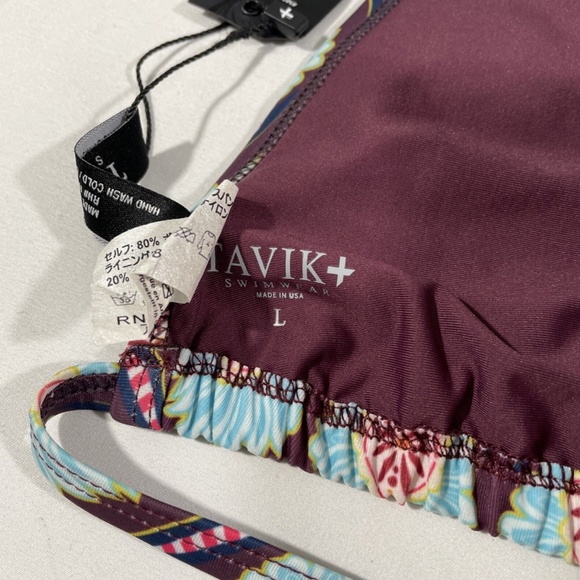 NEW Tavik [ Large ] Vivienne Bikini Top + Jayden Bottom in Monaco Merlot #T669‎ - Picture 10 of 15